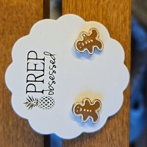 Prep Obsessed Gingerbread Man Enamel Stud Earrings
